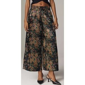 Anthropologie Somerset Pull On Wide Leg Floral Cropped Print Palazzo Pants XS
